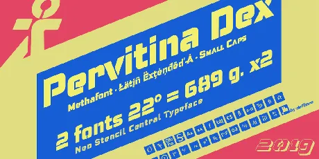 Pervitina Dex font