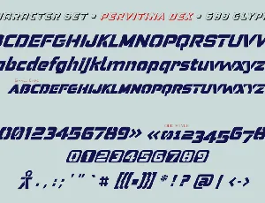 Pervitina Dex font