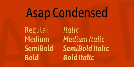 Asap Condensed font