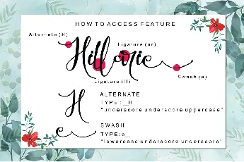 Hillarie - Personal Use font