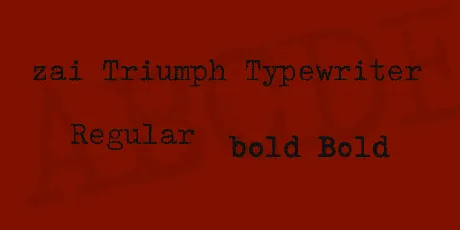 zai Triumph Typewriter font