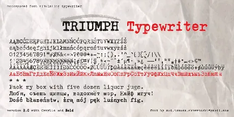 zai Triumph Typewriter font