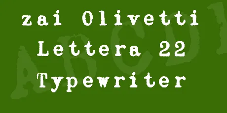 zai Olivetti Lettera 22 Typewriter font