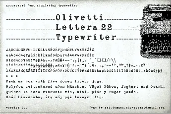 zai Olivetti Lettera 22 Typewriter font