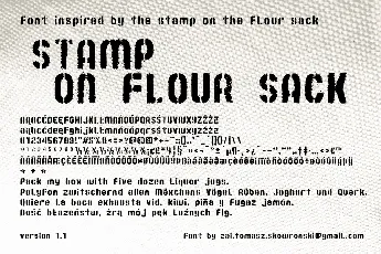 zai Stamp On Flour Sack font