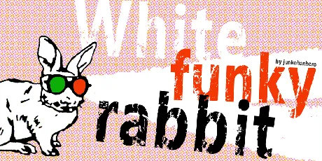 White funky rabbit font