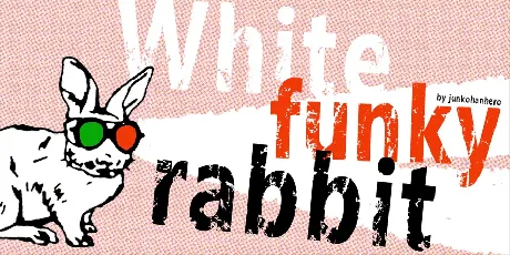 White funky rabbit font