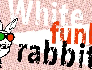 White funky rabbit font