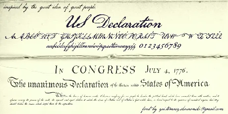 US Declaration font