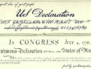 US Declaration font