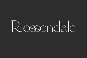 Rossendale Demo font