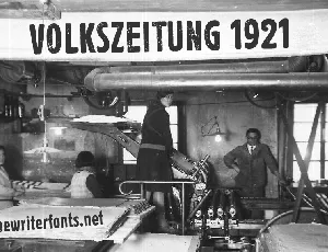 Volkszeitung 21 font