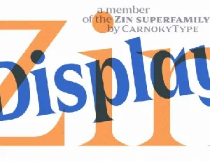Zin Display Typeface font