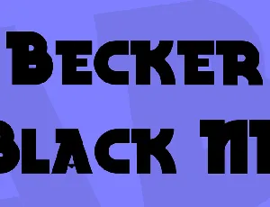 Becker Black NF font