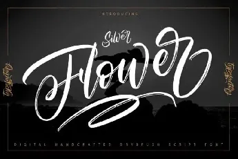 Silver Flower Brush font