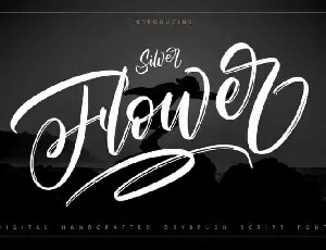 Silver Flower Brush font