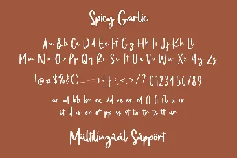 Spicy Garlic Demo font