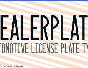 Dealerplate font