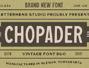 Chopader font