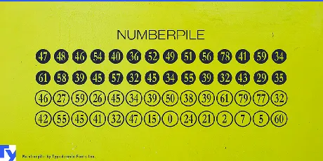 Numberpile font