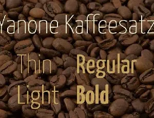 Yanone Kaffeesatz Family font