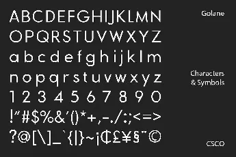 Golane font