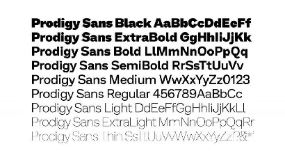 Prodigy Free Sans Family font