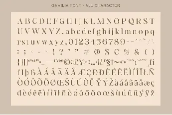 Gamilia font