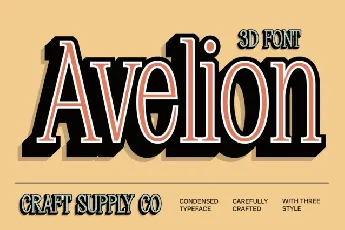 Avelion 3D font