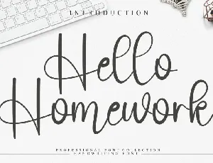 Hello Homework Script font