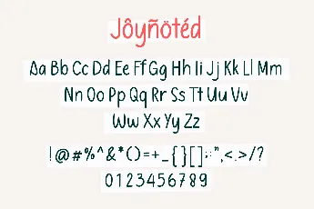 Joynoted Demo font