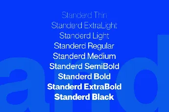 Standerd Sans Serif font