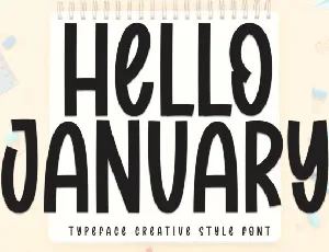 Hello January Display font