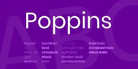 Poppins Family font