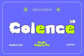 Colence 3D font