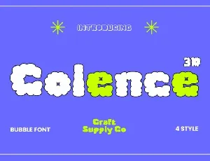 Colence 3D font