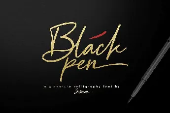 Black Pen Signature Free font