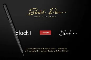 Black Pen Signature Free font