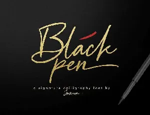 Black Pen Signature Free font