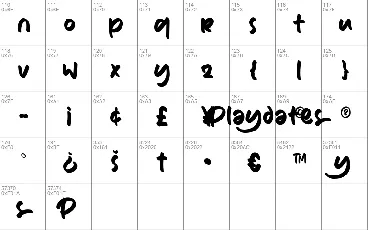 Playdates font