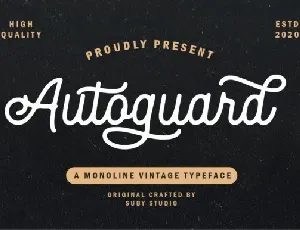 Autoguard Monoline font