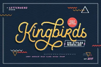 Kingbirds Monoline Script font