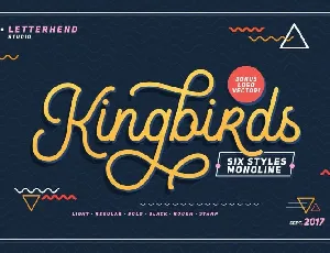 Kingbirds Monoline Script font