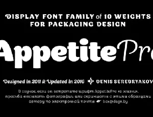 Appetite Pro Family font