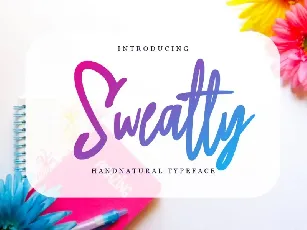 Sweatty Handwritten Natural font