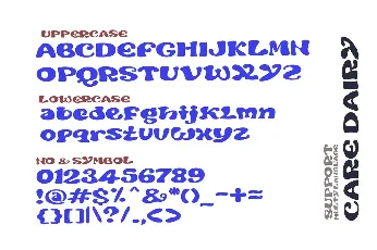 Care Dairy font