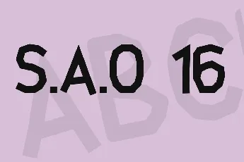 S.A.O 16 font