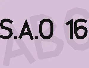 S.A.O 16 font