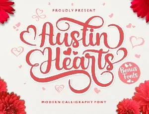 Austin Hearts Calligraphy Script font