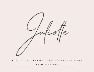 Juliette Handwritten Signature font